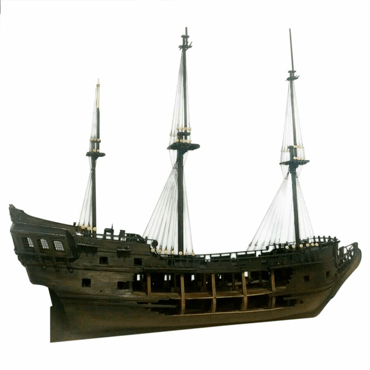 1:50 DIY Craft Wood Boat Model Kit for Black Pearl Sailing Ship for Gift for Pirates of the Caribbean Diy Set Kits Assembly Boat Toys Model Kit - MRSLM