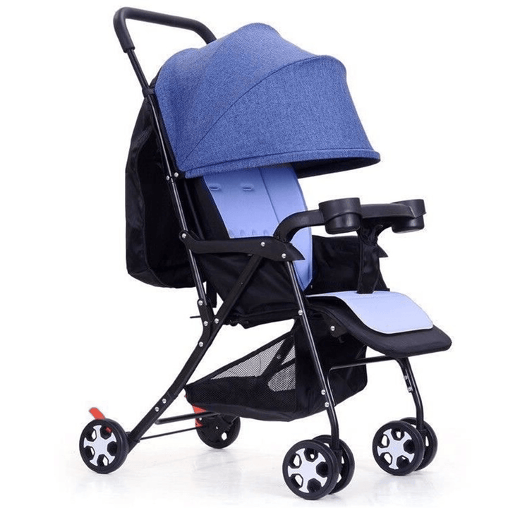 Baby Folding Adjustable Stroller Pushchair with 600D Waterproof＆Sunscreen Oxford Safe Stable Kids Toddler Pram Car for 0-3 Year Old - MRSLM