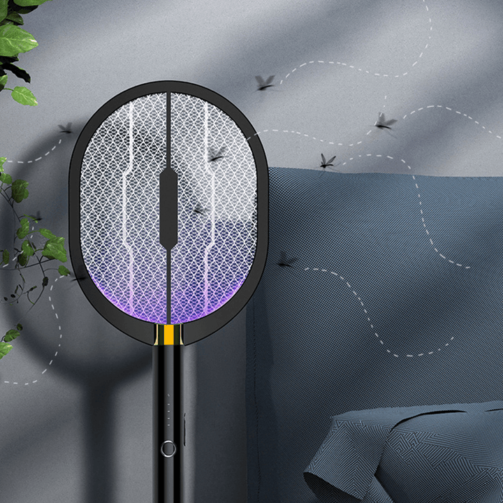 2 in 1 LED Mosquito Killer Lamp USB Rechargeable Fly Swatter 3000V Electric Bug Zapper Insect Killer - MRSLM