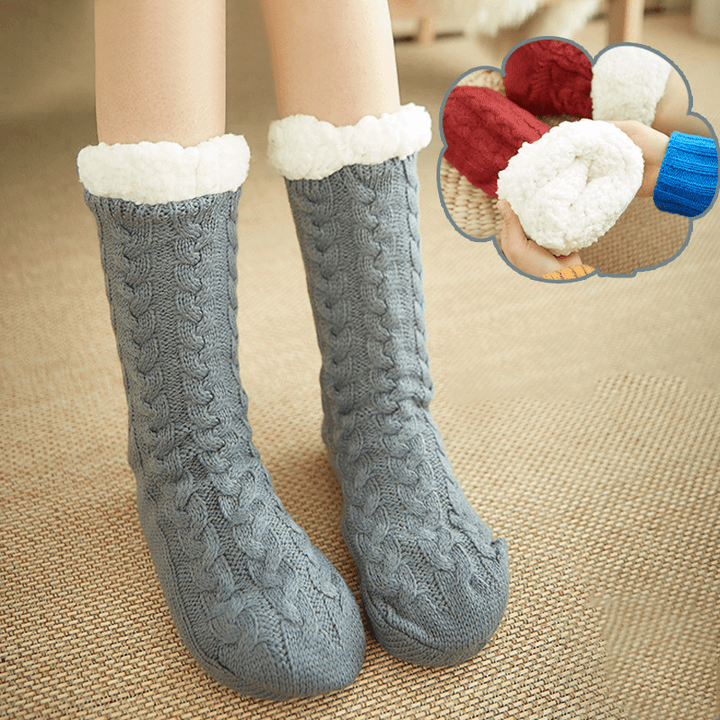 Women Winter Thickening Warm Non-Slip Middle Tube Socks - MRSLM