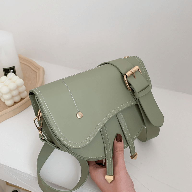 Women Irregular Shape Solid Casualc Saddle Bag Shoulder Bag - MRSLM