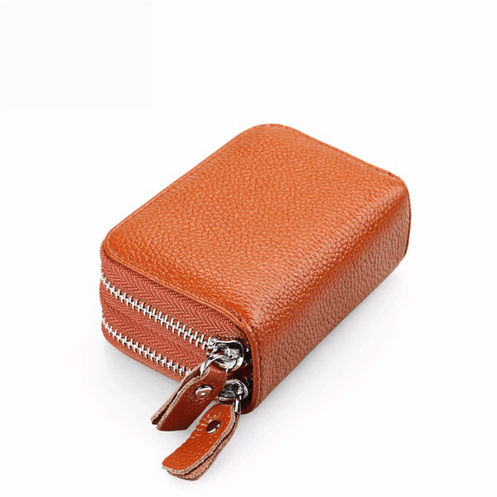 Women Men RFID Antimagnetic Genuine Leather Card Holder - MRSLM