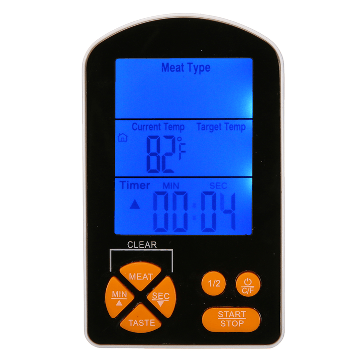 Outdoor BBQ Cooking Digital LCD Remote Thermometer with Built-In Timer Alarm AAA Battery - MRSLM