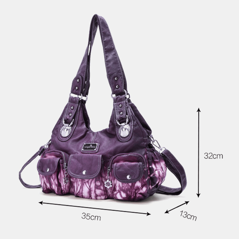 Women's Tie Dye Crossbody Bag - Multi-Pocket Shoulder Bag for Convenience and Style - MRSLM