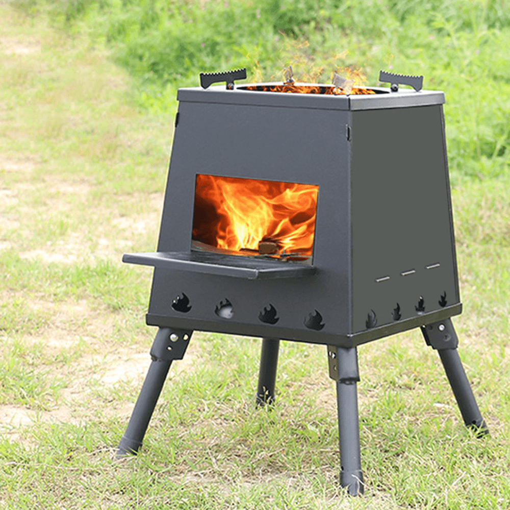 Ipree® Folding Wood Stove 5KJ Power Burning Stove BBQ Grill Detachable Barbecue Stove Camping Picnic - MRSLM