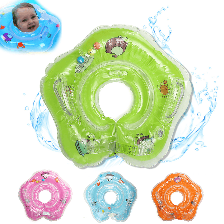 Baby Infant Swimming Pool Bath Neck Floating Inflatable Ring Built-In Belt - MRSLM