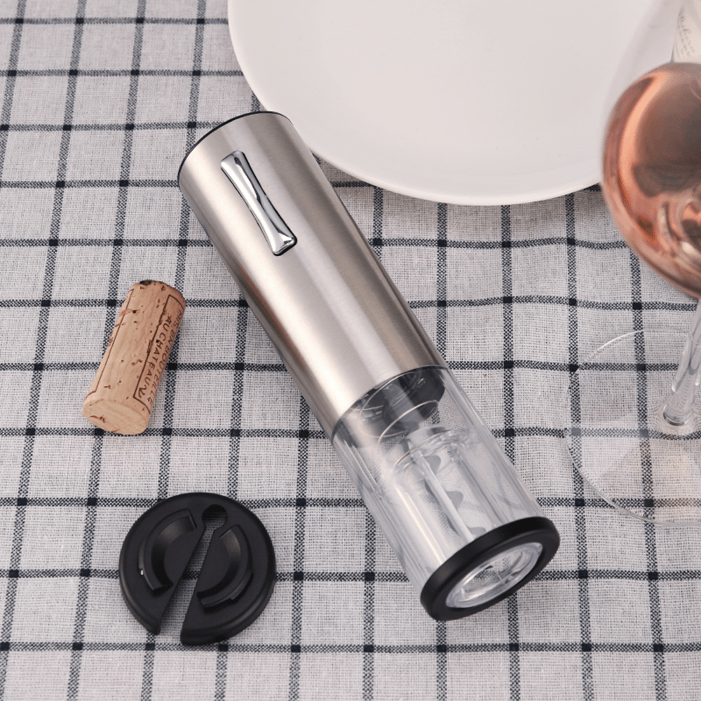 Vino Opener Automatic Corkscrew Electric Bottle Openers Set with Vino Stopper Gift Box USB Charging Cable Kitchen Accessories - MRSLM