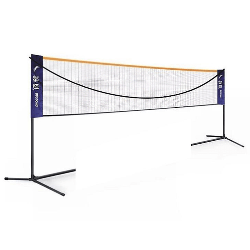 Foldable 6M Badminton Net Outdoor Sport Volleyball Tennis Nets with Frame Stand Adjustable Width Height - MRSLM