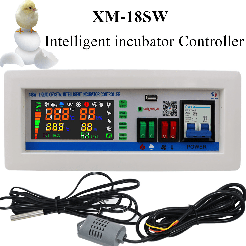 XM-18SW Intelligent Incubator Wifi Remote Intelligent Incubation Control System Temperature Humidity Control - MRSLM