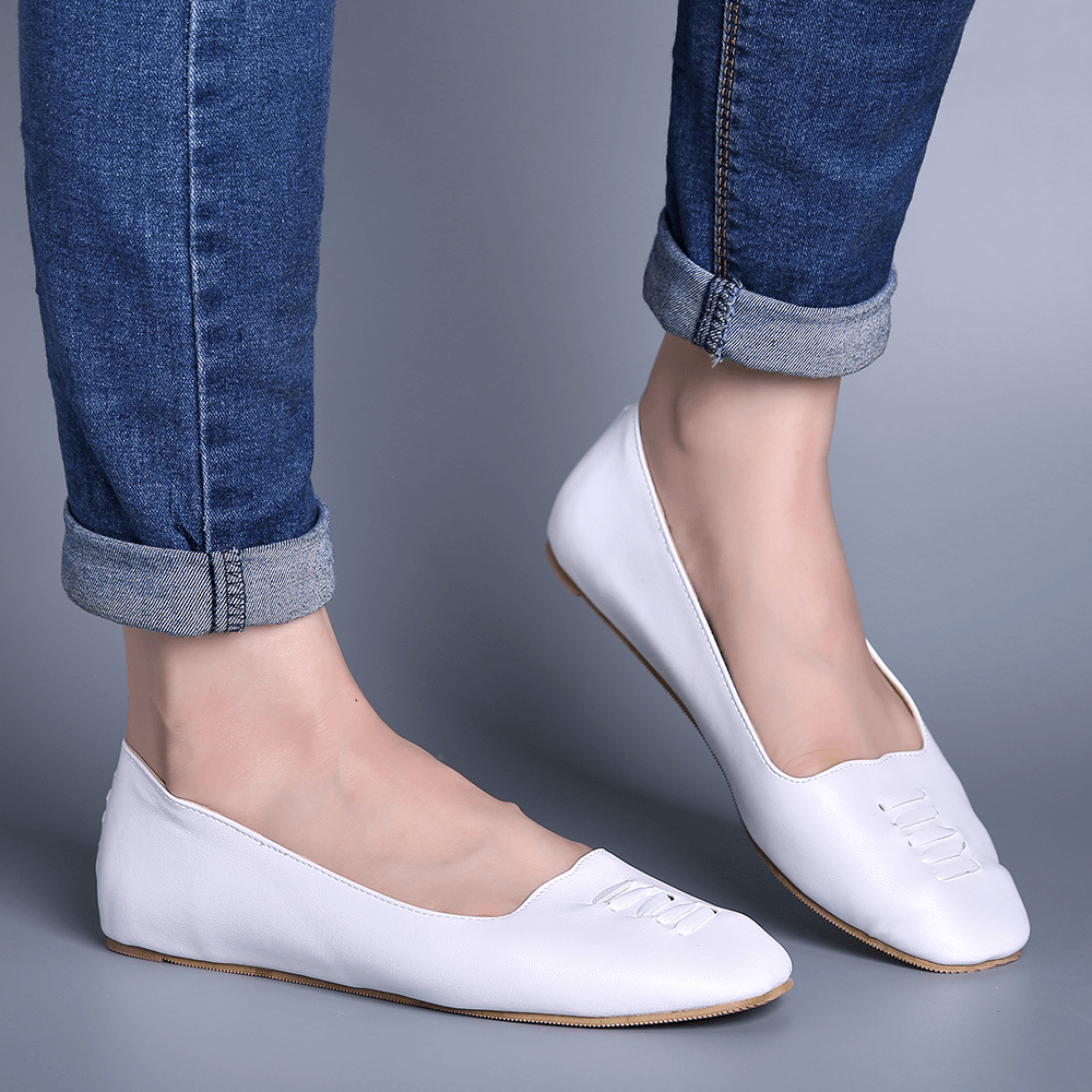 Women Square Toe Comfy Lightweight Slip on Loafers - MRSLM