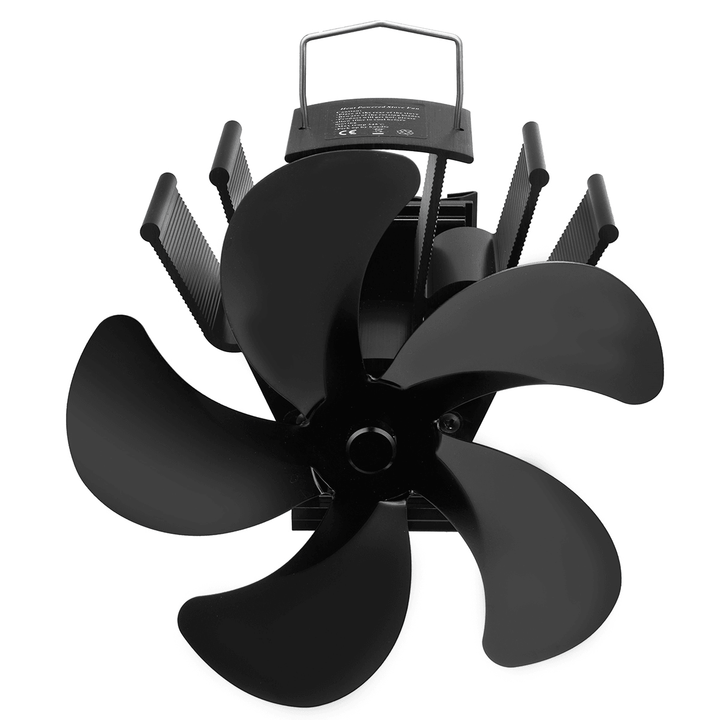 5 Blades Super Quiet Heat Powered Stove Fan Saving Wall Mounted Fireplace - MRSLM