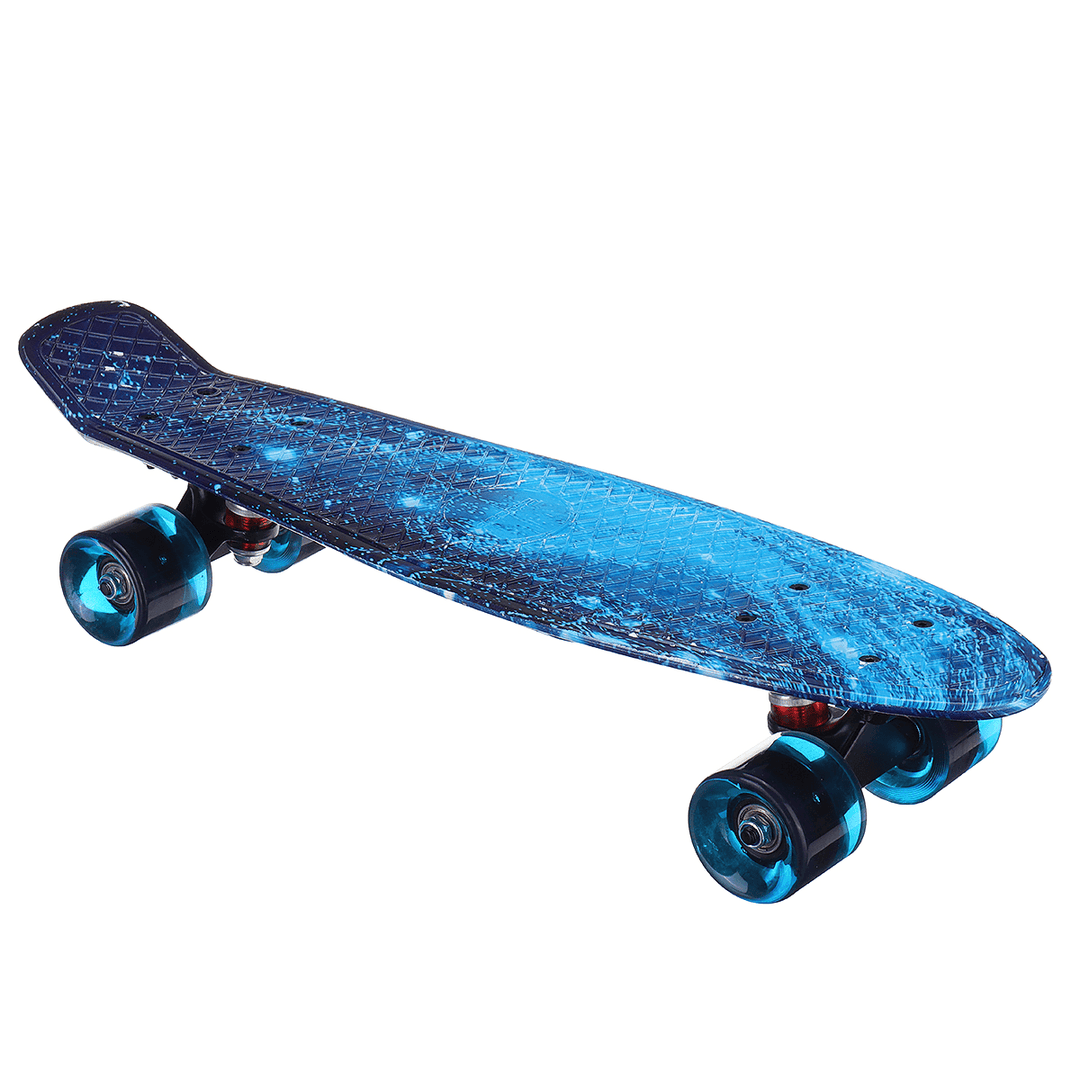 22" Mini Skateboards Kids Sport Long-Board with LED Wheels for Children Beginners Ages 6-12 - MRSLM