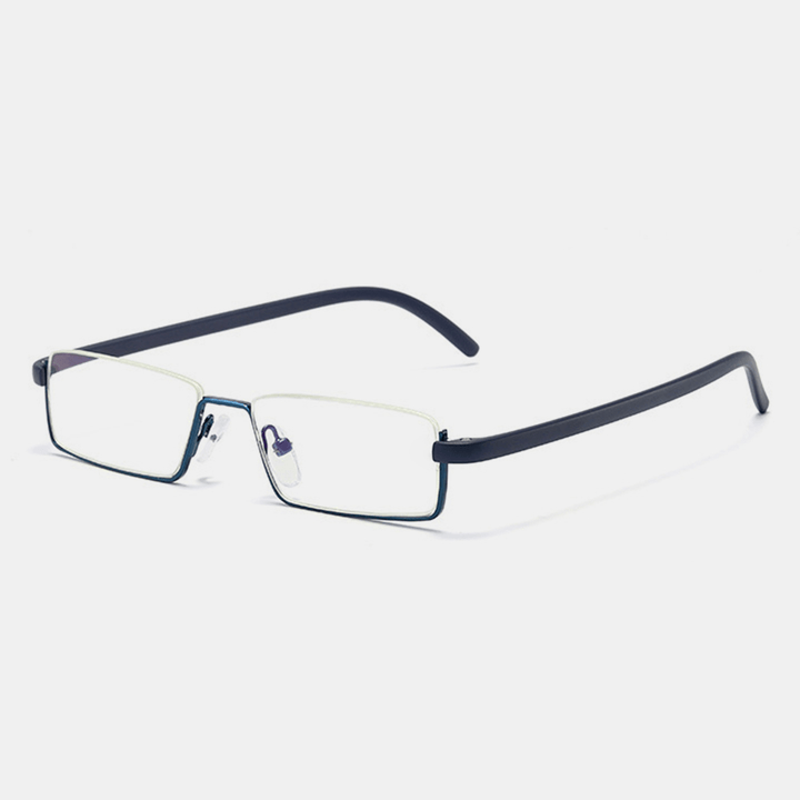 Unisex Anti-Blue Light Metal Half-Frame Hanging HD Light Reading Glasses Presbyopic Glasses with Box - MRSLM