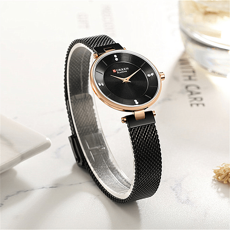 CURREN 9031 Ultra Thin Dial Case Elegant Design Women Watch Full Steel Quartz Watch - MRSLM