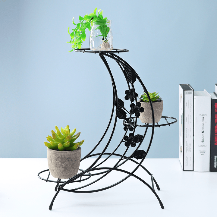 Metal Plant Stand Garden Decor Flower Pot Shelves Outdoor Indoor Plant Rack Wrought Iron Decorations Rack - MRSLM