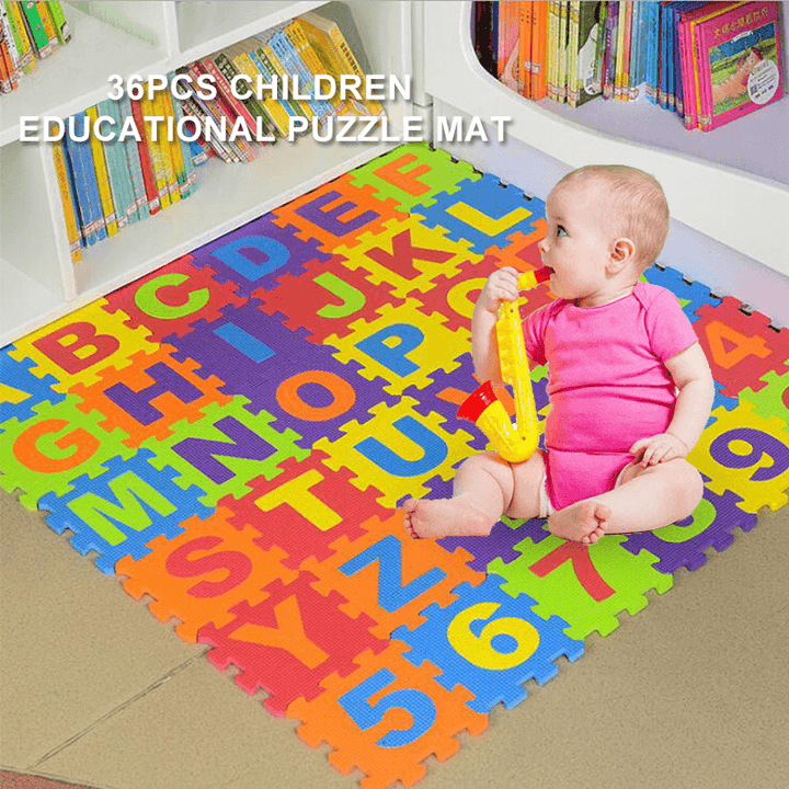 36 Pieces of Digital Alphabet Children'S Educational Foam EVA Puzzle Mat - MRSLM