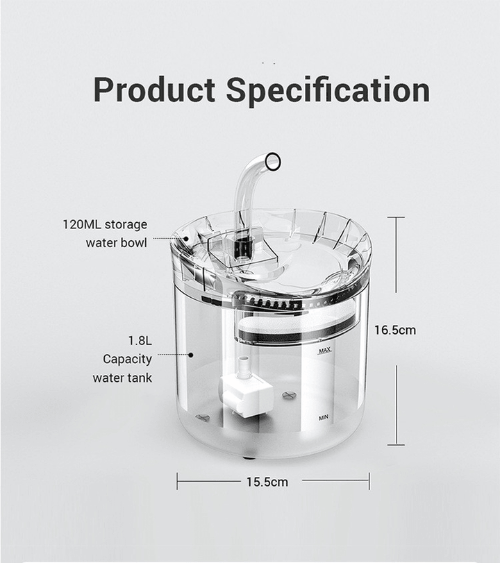 1.8L Pet Water Dispenser Filter Automatic Circulation Water - MRSLM