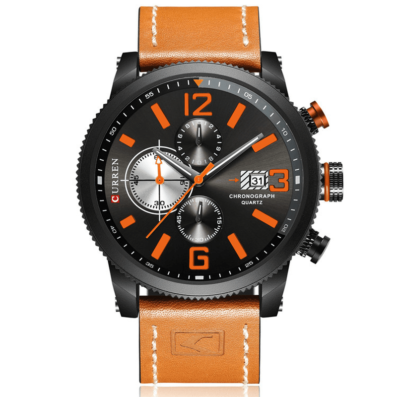 CURREN 8281 Working Little Dials Chronograph Quartz Watch Waterproof Sport Men Watch - MRSLM