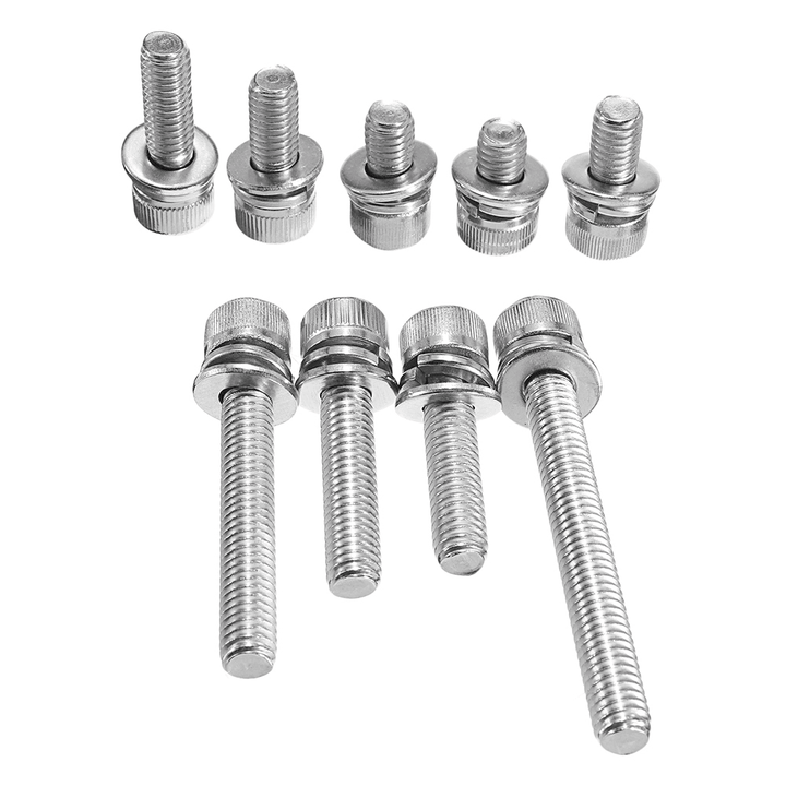 Suleve M6SH3 50Pcs M6 Hex Socket Knurled Cap Head Screw 304 Stainless Steel Bolt Assortment Set - MRSLM