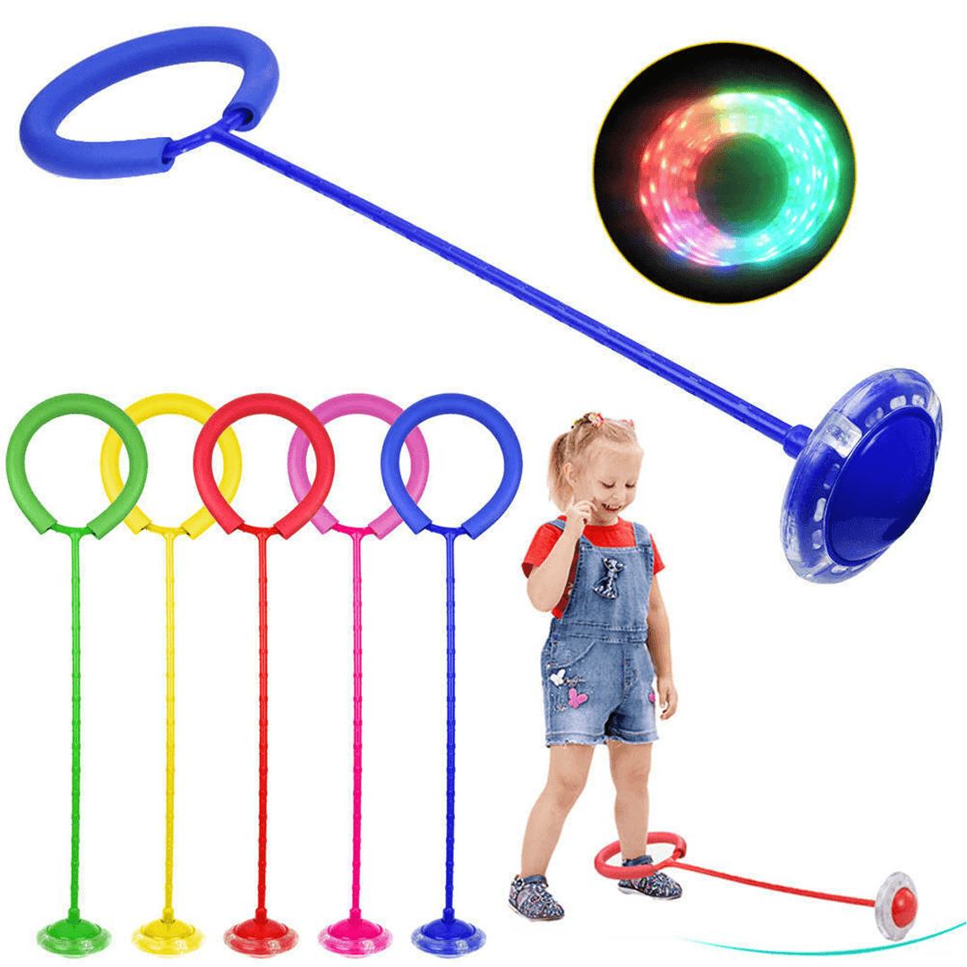 Kids Flash Jumping Toys Bouncing Ball Adult Children'S Rotating Jump Ring Fitness Training One-Leg Kick Ball - MRSLM