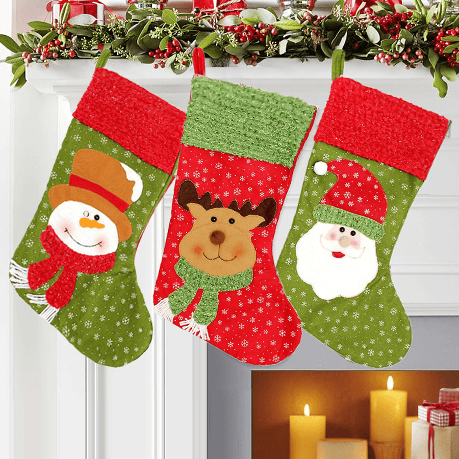 Christmas Santa Clau Snowman Elk Stockings Hanging Gift Bag Christmas Party Deocration - MRSLM