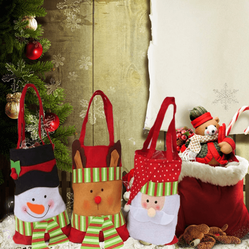 Christmas Santa Claus Snowman Decoration Xmas Gift Bag Candy Pouch Stocking Bag - MRSLM