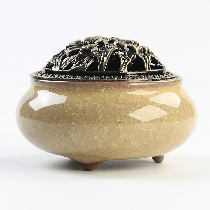 Ceramic Incense Burners Portable Porcelain Censer Buddhism Incense Holder Home Tea House Yoga Studio Decorations - MRSLM