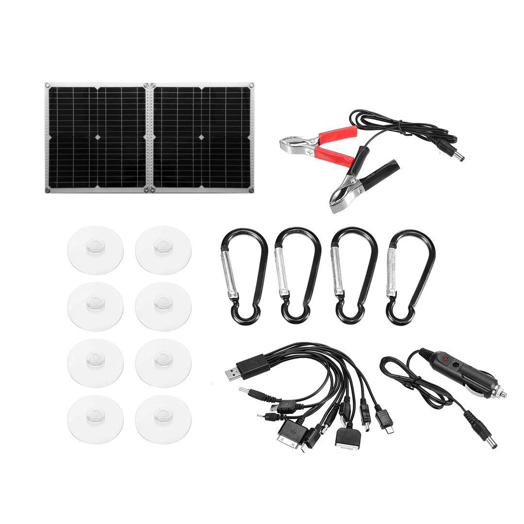 18V Mono Solar Panel Single USB 12V/5V DC Monocrystalline Flexible Solar Charger for 60W System Car RV Boat Battery Charger - MRSLM