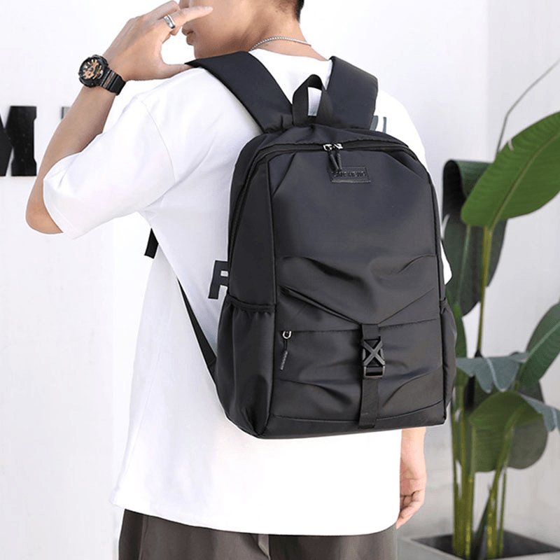 Men Tear Resistance Breathable Waterproof Backpack Large Capacity 15.6 Inch Laptop Bag Shoulder Bag - MRSLM