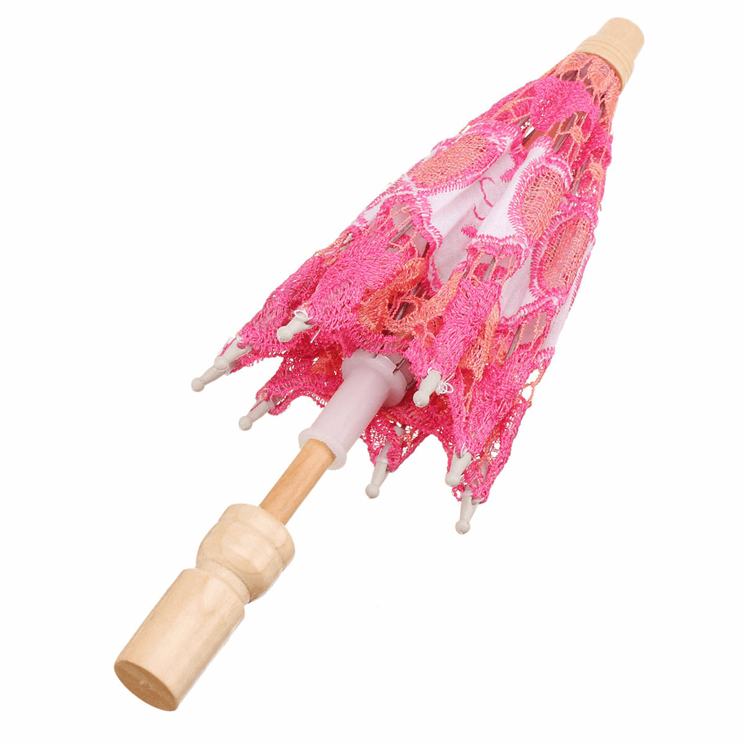 Lace Embroidered Umbrella Elegance Parasol for Party Bridal Wedding Decoration - MRSLM