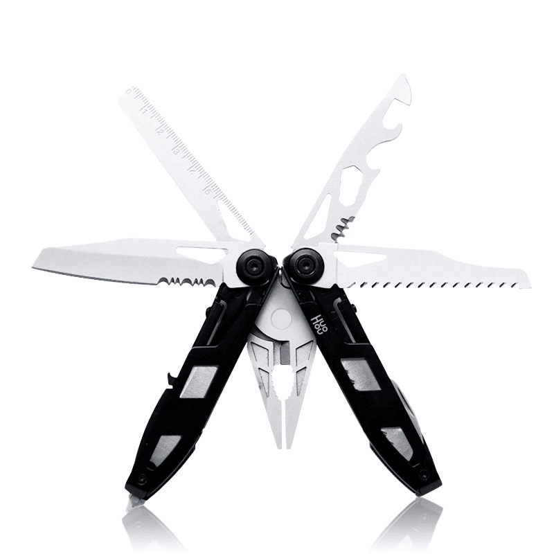 Huohou 19 in 1 Outdoor Car Portable Multitools Knife with Replaceable Saws Scissors Cutters Pliers Stainless Steel with Nylon Sheath from Xiaomi Youpin - MRSLM