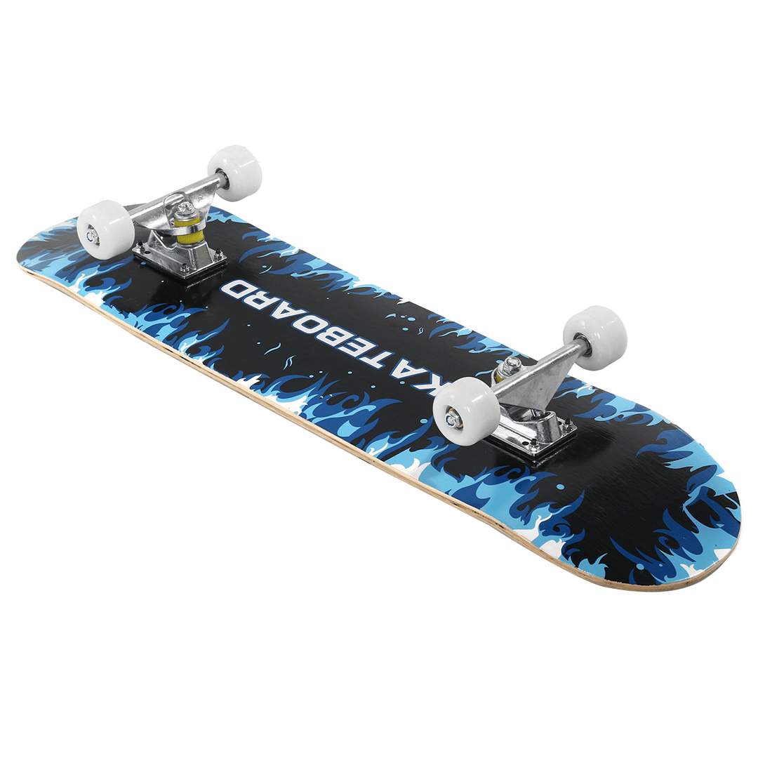 31.5Inch 8-Layers Maple Skateboard Double Rocker Board Skate Board with ABEC-7 Bearings for Beginninger&Professional - MRSLM