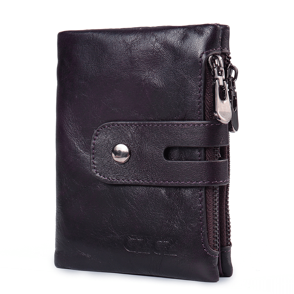 Men Women Retro Genuine Leather Wallet Card Holder - MRSLM