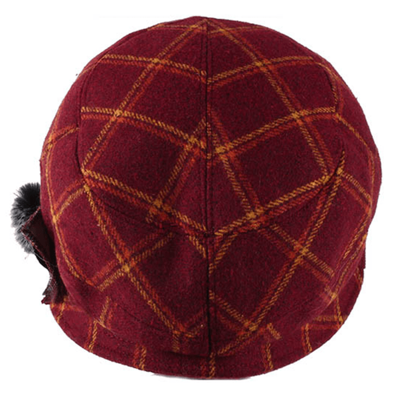 Women Windproof Thicken Woolen Blending Beret Caps - MRSLM