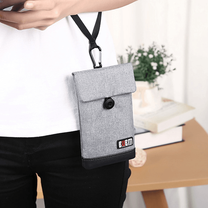 BUBM 4.7/6Inch Phone Bag Velvet Soft Power Bank Storage Bag USB Cable Handbag Portable Travel - MRSLM