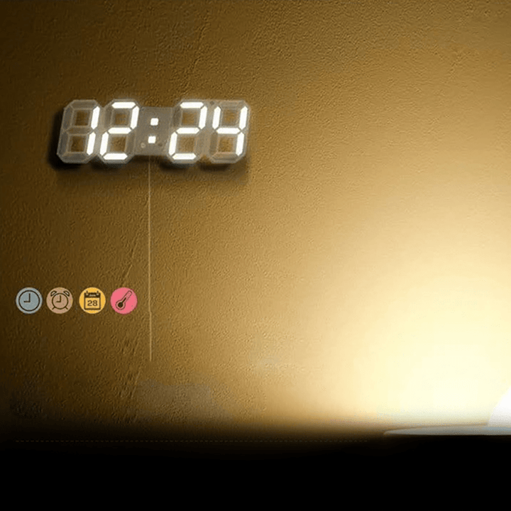 HC-28 Creative USB Charging 3D Digits Display Adjustable Brightness Alarm Clock - MRSLM