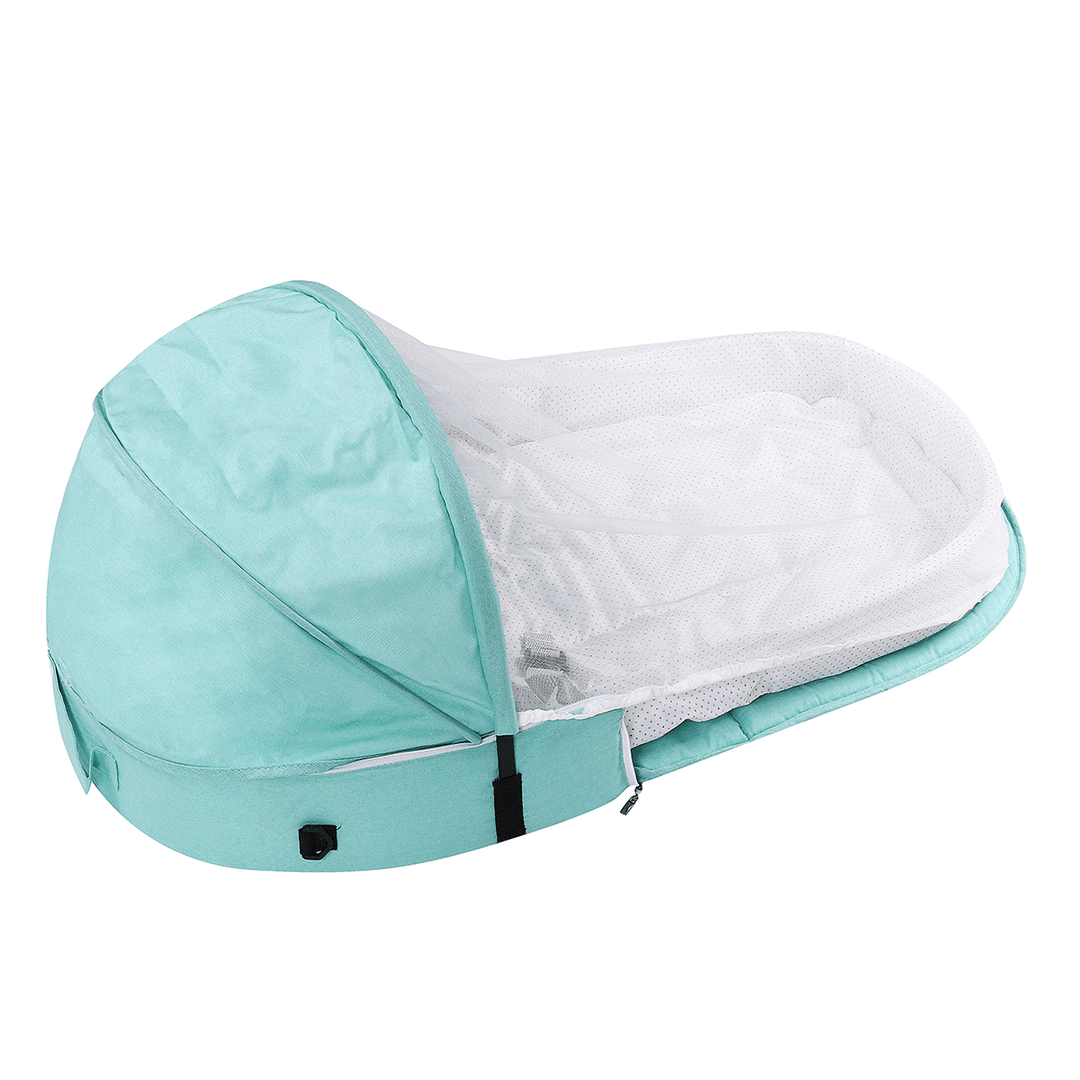 2-In-1 Folding Baby Sleeping Bed Lounger Travel Infant Bed with Mosquito Net - MRSLM