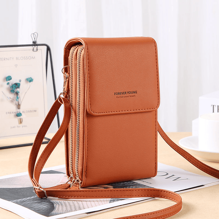 Women 6.5 Inch Touch Screen Bag RFID Clutch Bag Card Bag Large Capacity Multi-Pocket Crossbody Phone Bag - MRSLM