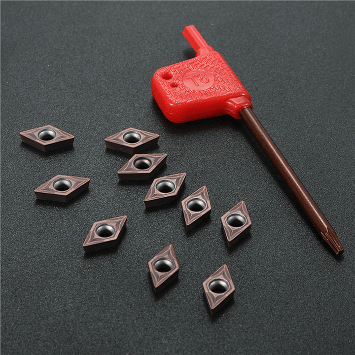 10Pcs DCMT0702 EM YBC205 Carbide Inserts for SDJCR1010H07 Turning Tool Holder - MRSLM