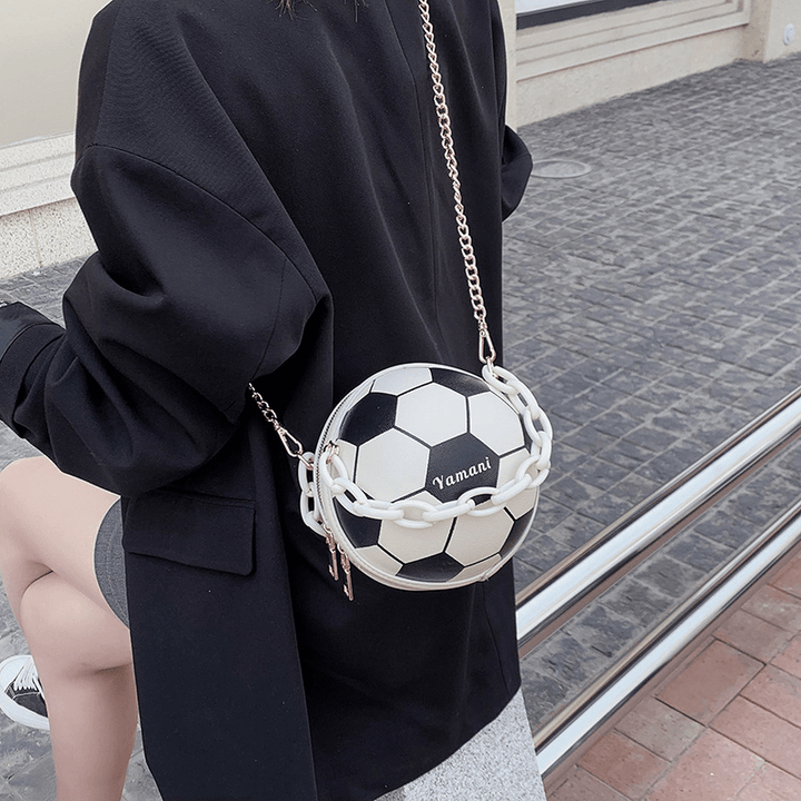 Women Basketball Football Chains Handbag Crossbody Bag Shoulder Bag - MRSLM