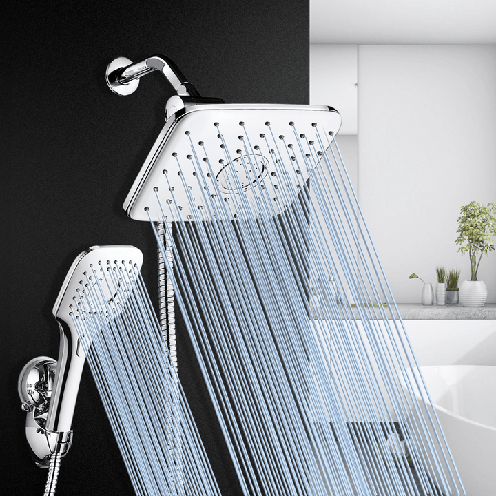 SPA Bathroom Shower Set Rain Shower Head Bath Shower with Hand Shower Faucets Rainfall Showers - MRSLM