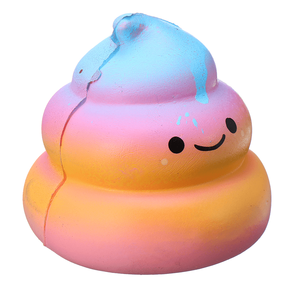 Ranbow Squishy Poo Soft Toy Slow Rising Phone Pendant with Packing - MRSLM