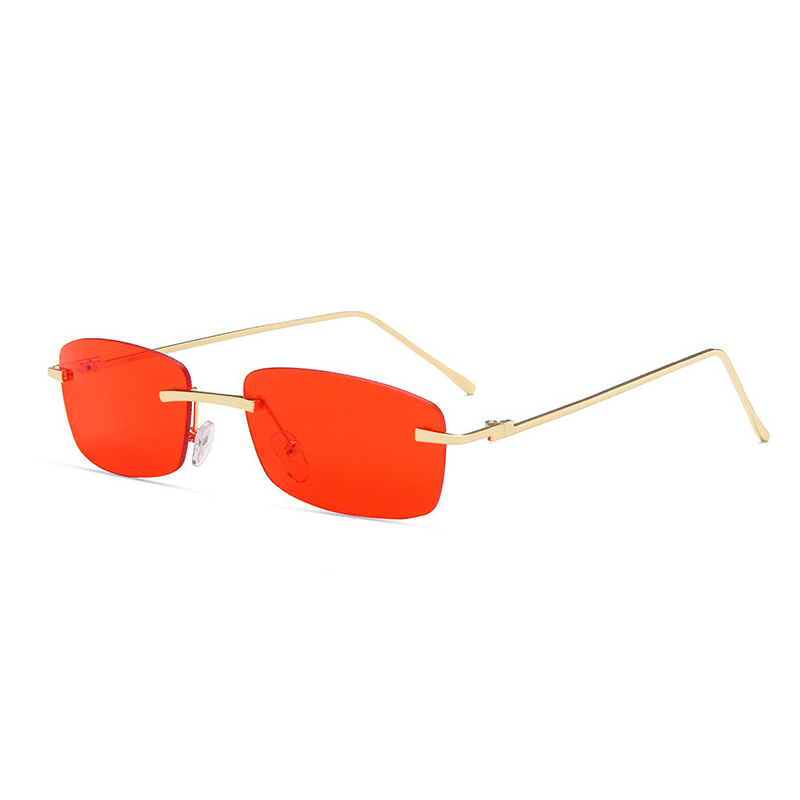 Ins Retro Small Frame Trimmed Sunglasses Women Fashion Frameless Square Sunglasses - MRSLM