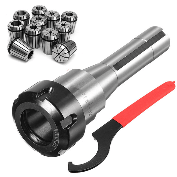 11Pcs ER32 Spring Collets Set with R8-ER32 Collet Chuck Holder for CNC Milling Lathe Tool - MRSLM