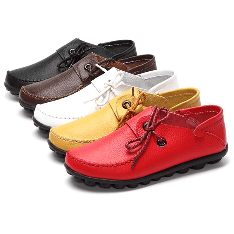 Women Soft Comfortable Leather Flats US Size 5-12 - MRSLM