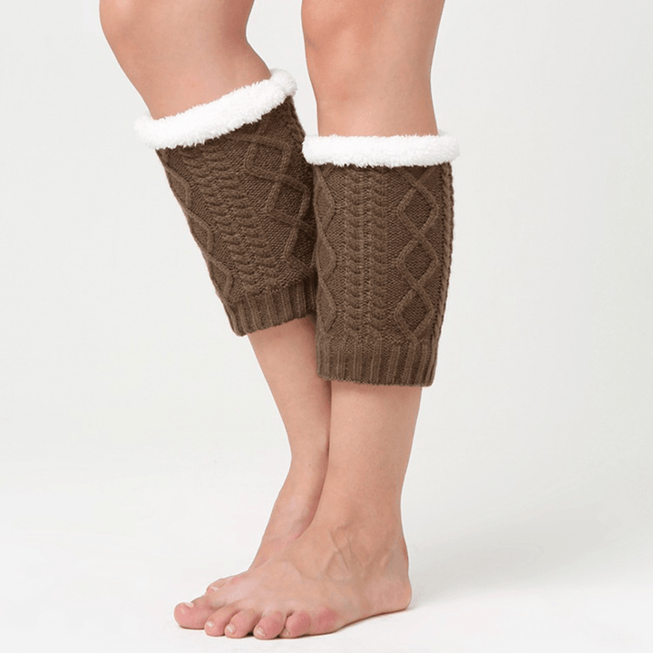 Unisex Winter plus Velvet Knee Ankle Calf Warmer Pads Socks - MRSLM