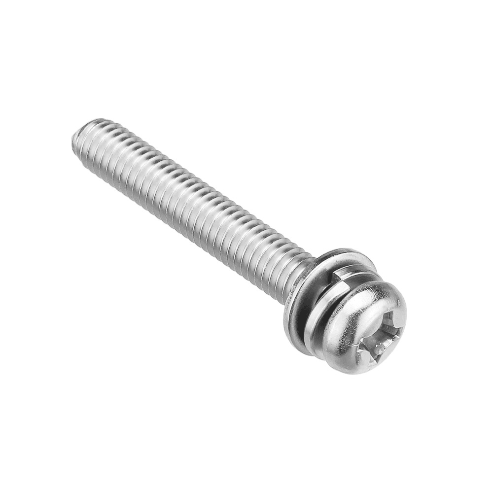 Suleve™ M6SP1 50Pcs M6 Stainless Steel 10-40Mm Phillips Pan Head Machine Screw Washer Bolt Asortment - MRSLM