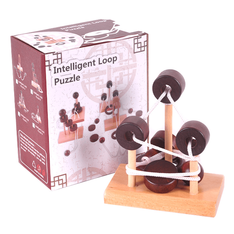 Wooden Space Thinking Educational Toy Luban Lock Space Unlocking and Threading - MRSLM