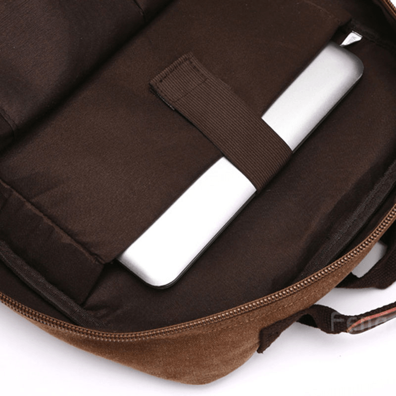 Men Canvas Large Capacity Multi-Pocket Anti-Theft Casual Travel Bag Computer Bag Backpacks - MRSLM