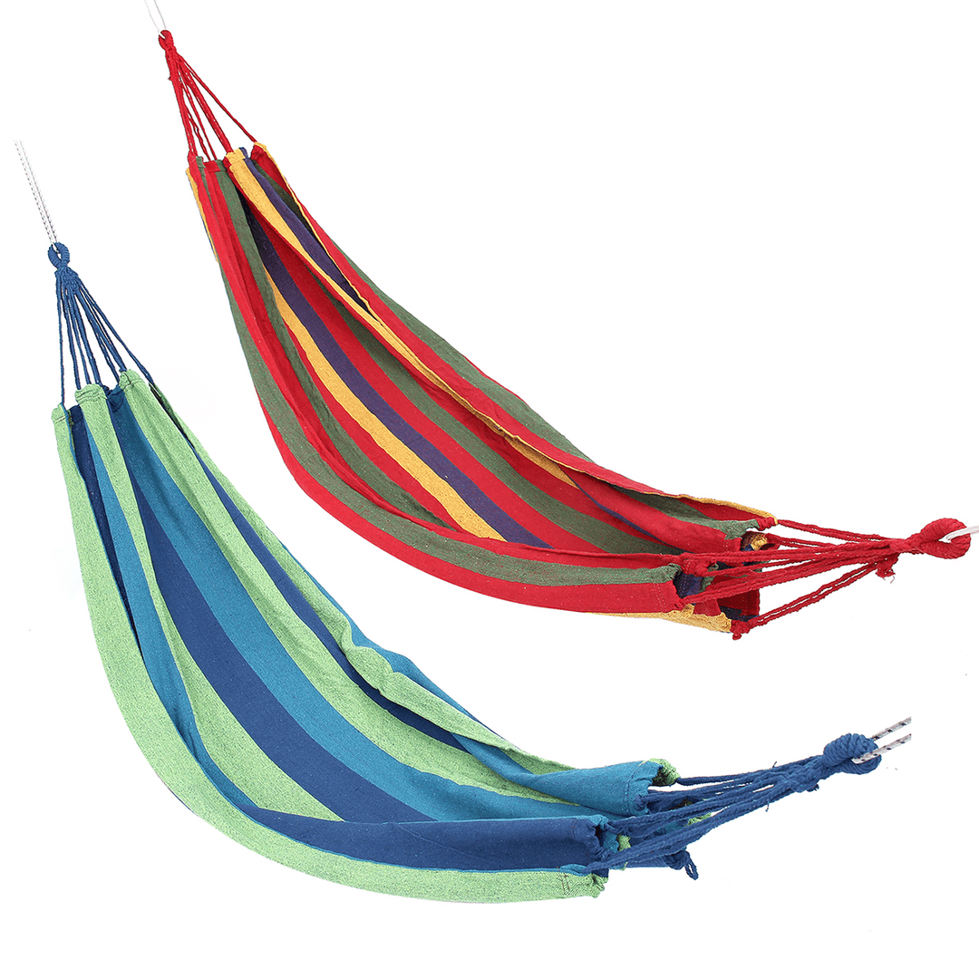 Double Large Swing Hammock Canvas Camping Hang Bed Garden Travel Beach Outdoor Chair - MRSLM